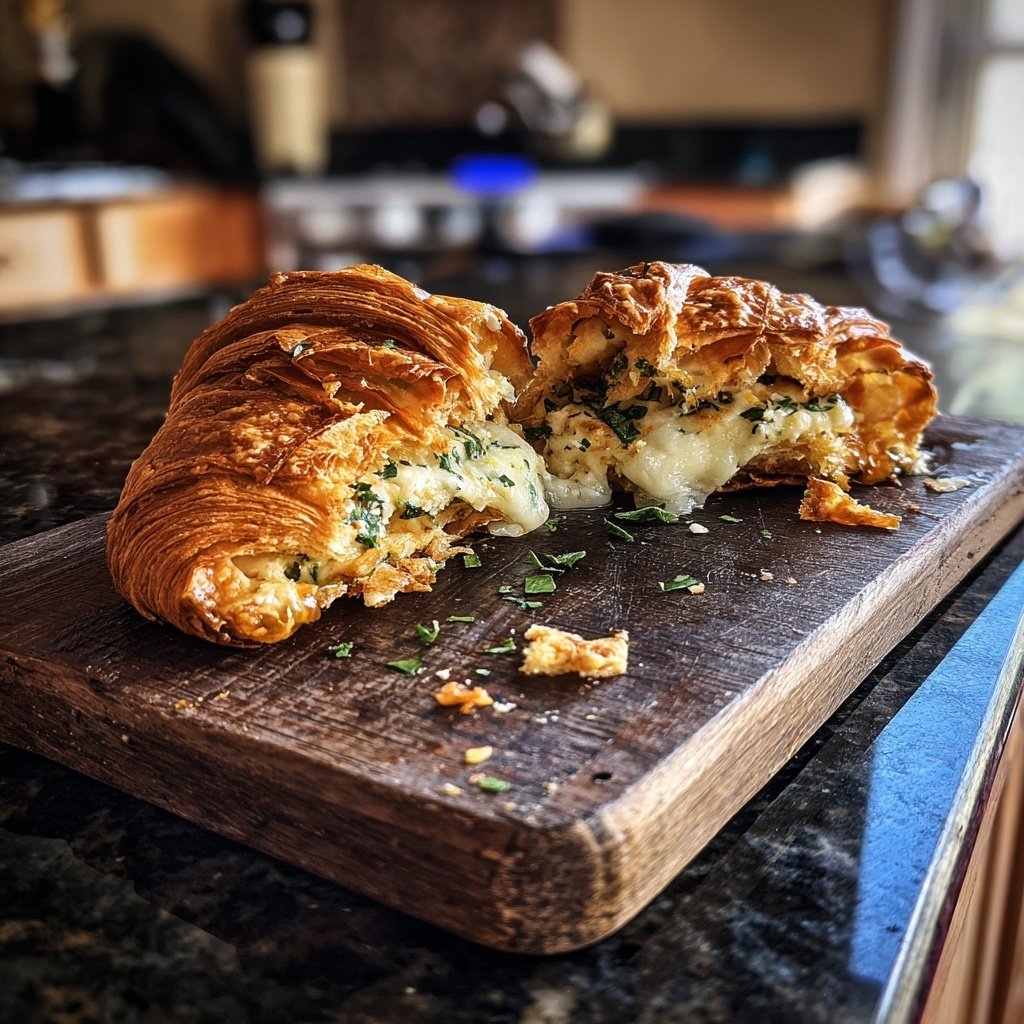 Crispy Oven Baked Croissant Sandwich