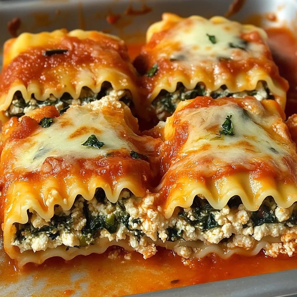 Easy Spinach Lasagna Roll-ups