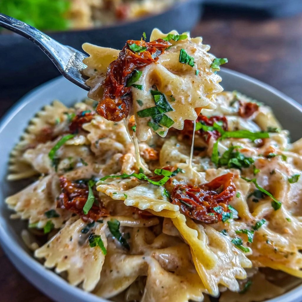 Bow Tie Pasta With Creamy Sun Dried Tomato Sauce