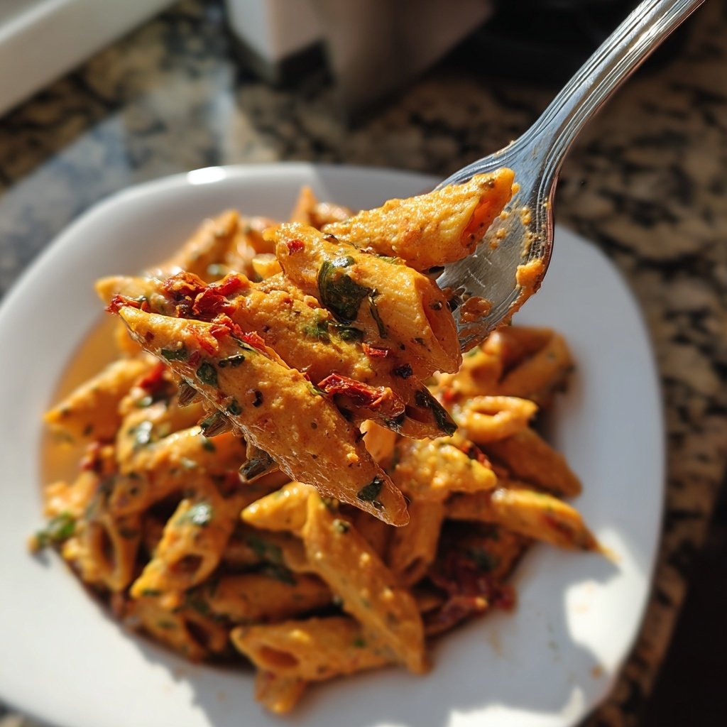 Creamy Sun-Dried Tomato Vegan Pasta 🌱🍝