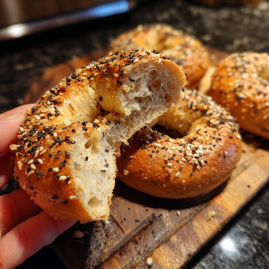 Air Fryer Protein Bagels
