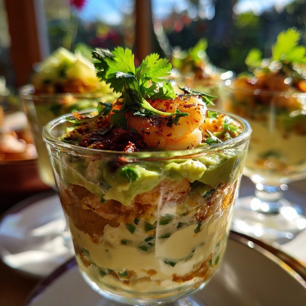 Shrimp and Avocado Martini Cups